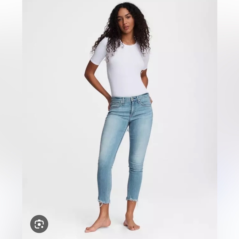 Rag & Bone Cate Mid-Rise Ankle Skinny Jeans Harper Women 27 Raw Hem
